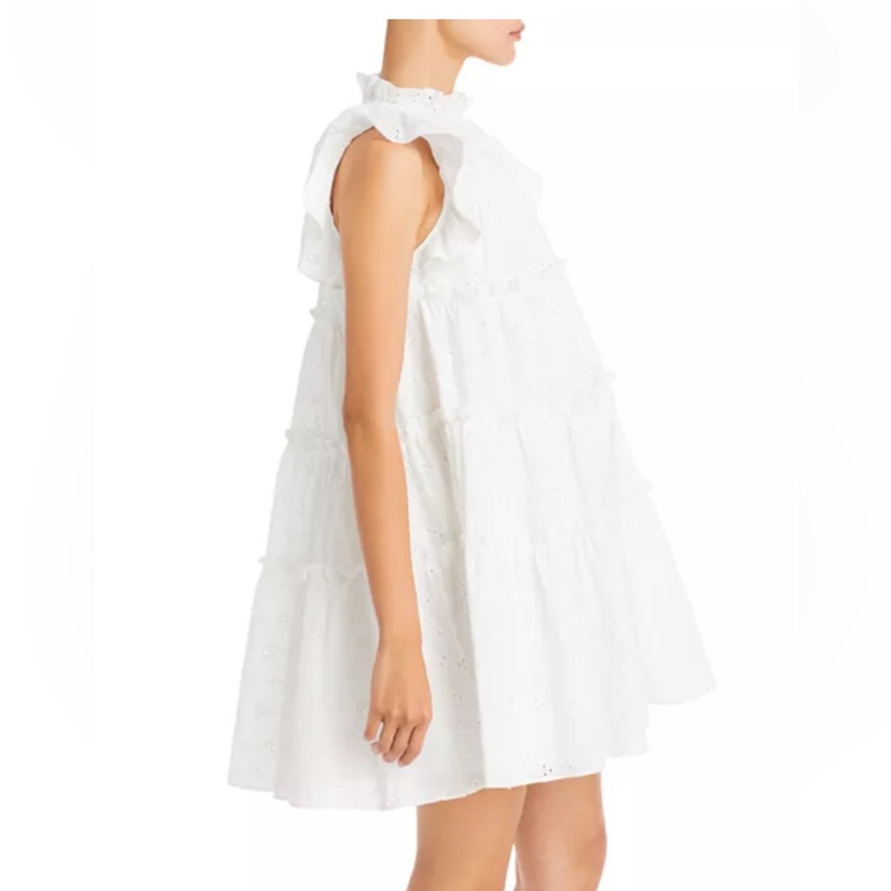 En Saison Kiko Cotton Eyelet Tiered Mini Dress - Picture 8 of 9